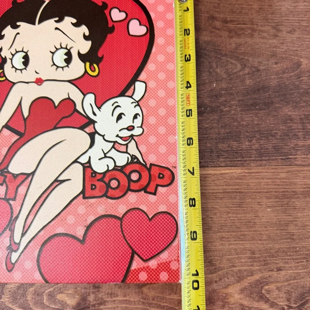 Betty Boop Vandor Heart Polka Dot Canvas Wall Art Decor Pudgy Dog 2008